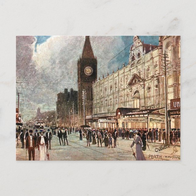 Vieja postal - Perth, Australia Occidental (Anverso)