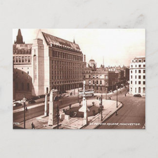 Vieja postal - Plaza de San Pedro, Manchester
