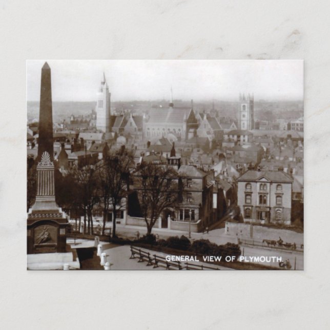 Vieja postal - Plymouth en 1915 (Anverso)