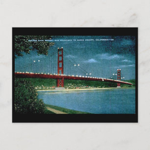 Vieja postal - puente Golden Gate, San Francisco