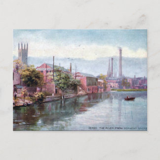 Vieja postal - río Derwent, Derby
