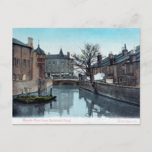 Vieja postal - Río Wandle, Londres (Anverso)