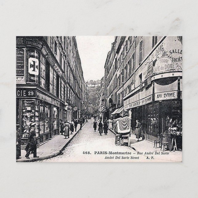 Vieja postal - Rue André del Sarte, París (Anverso)