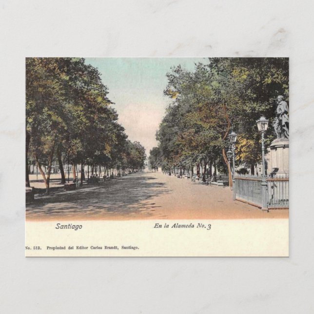 Vieja postal - Santiago, Chile (Anverso)