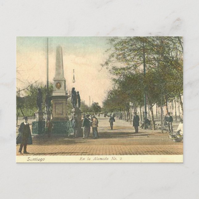 Vieja postal - Santiago, Chile (Anverso)