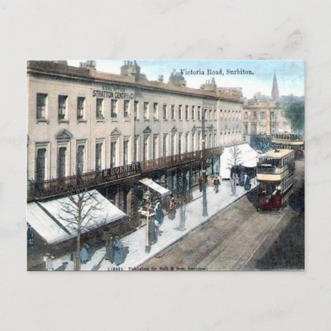 Vieja postal - Surbiton, Londres (Anverso)