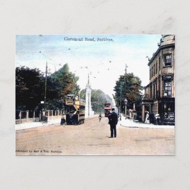 Vieja postal - Surbiton, Londres (Anverso)