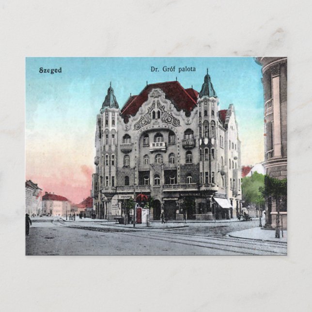 Vieja postal - Szeged, Hungría (Anverso)