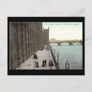 Vieja postal - Terraza, Casas del Parlamento, Lond