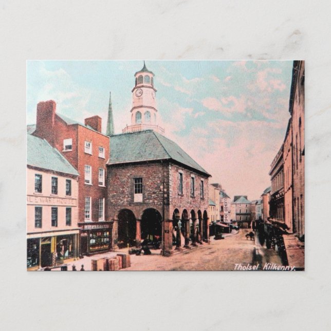 Vieja postal - Tholsel, Kilkenny, Irlanda (Anverso)