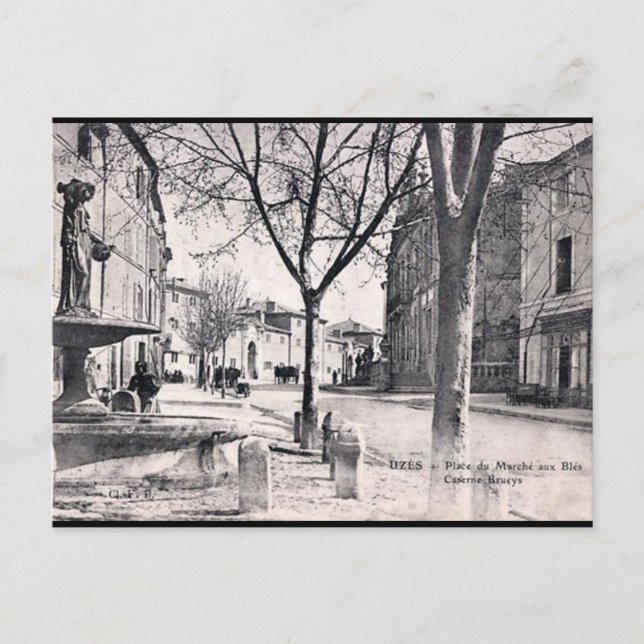 Vieja postal - Uzès, Gard, Francia. (Anverso)