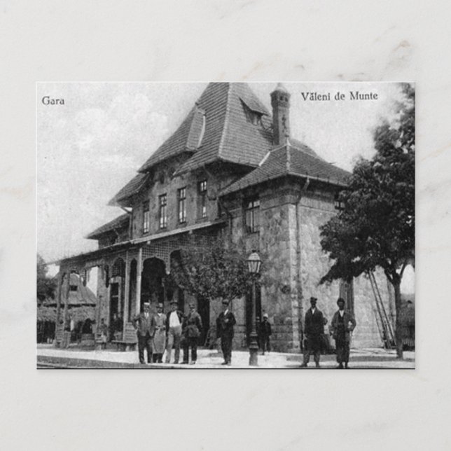 Vieja postal - Valenii de Munte, Rumania (Anverso)
