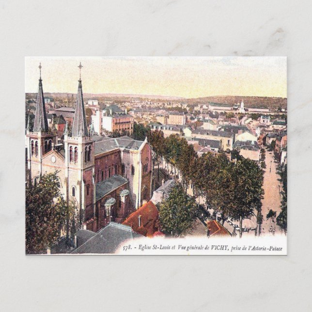 Vieja postal - Vichy, Allier, Francia (Anverso)