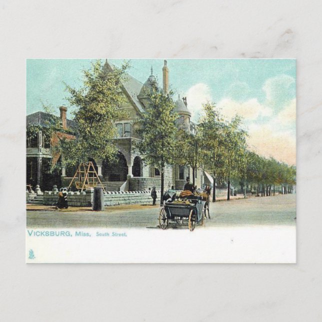 Vieja postal - Vicksburg, Mississippi, Estados Uni (Anverso)