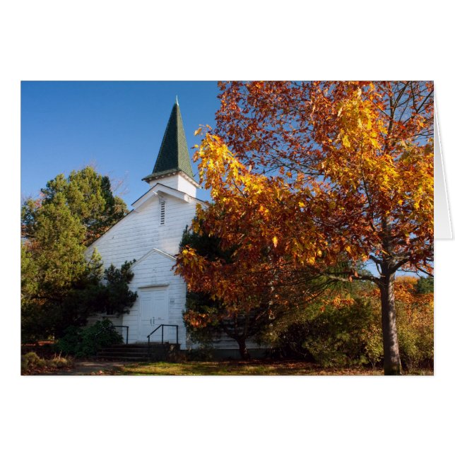 Vieja tarjeta blanca de la iglesia blanca (Anverso (Horizontal))