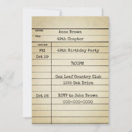 Vieja tarjeta de biblioteca 49ª fiesta de cumpleañ
