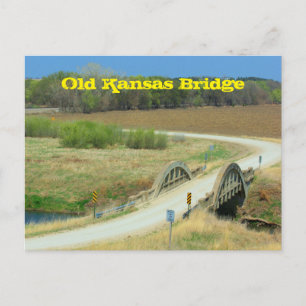 Vieja tarjeta de correos del puente de Kansas