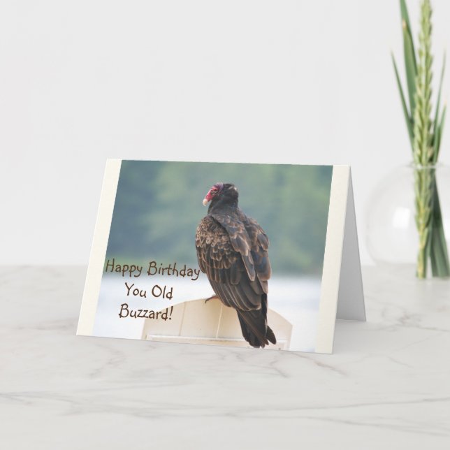 Vieja tarjeta de cumpleaños de Buzzard (Anverso)