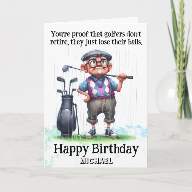 *~* Vieja tarjeta de cumpleaños de golf AP94 (Anverso)