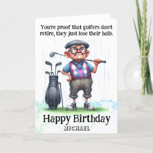 *~* Vieja tarjeta de cumpleaños de golf AP94