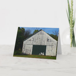 Vieja tarjeta de felicitación de White Barn