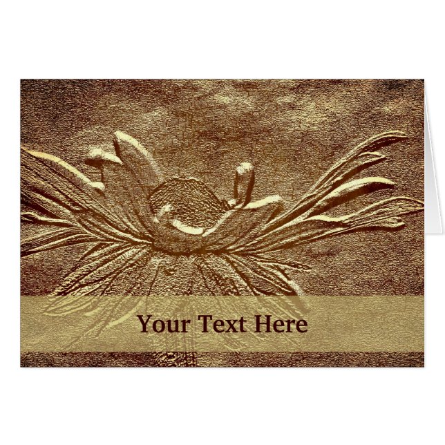 Vieja tarjeta de fotografía floral de margarita (Anverso (Horizontal))