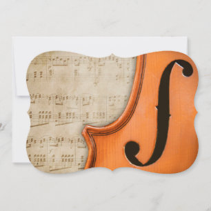 Vieja tarjeta de invitación al violín antiguo