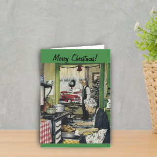 Vieja tarjeta de Navidades caseros de moda