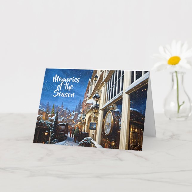 Vieja tarjeta de Navidades de aldeas de moda (Planta pequeña)