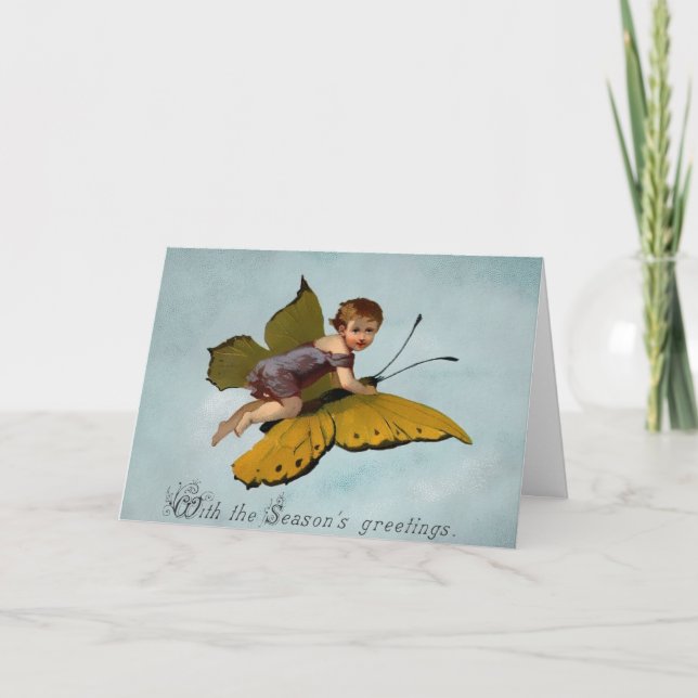 Vieja tarjeta de Navidades victorianos (Anverso)