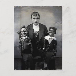 Vieja tarjeta de postales de muñecas Ventriloquist