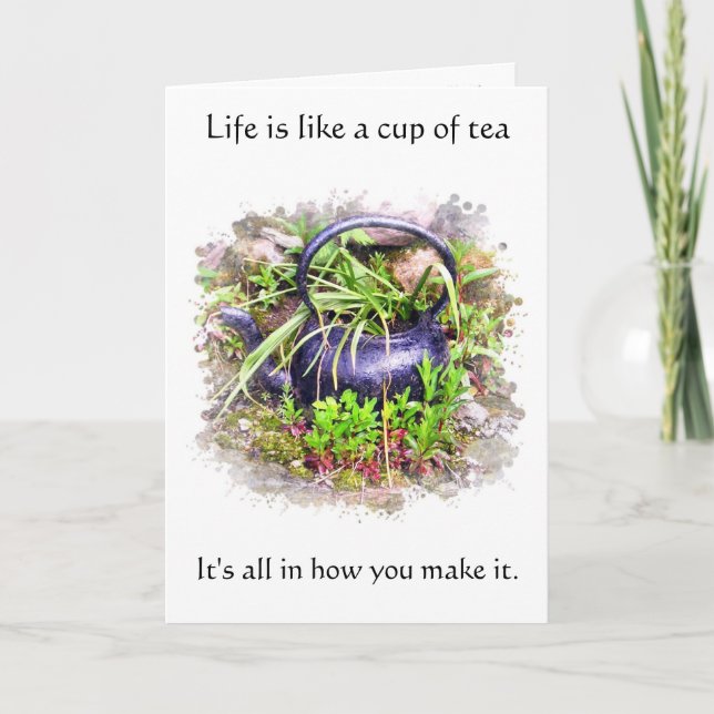 Vieja tarjeta de proverbio irlandesa de teapot (Anverso)