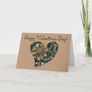 Vieja tarjeta de San Valentín con textura de coraz
