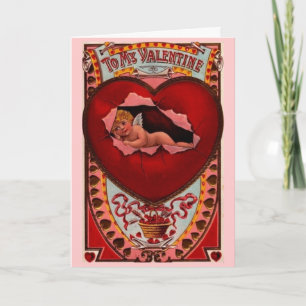 Vieja tarjeta de San Valentín cupido