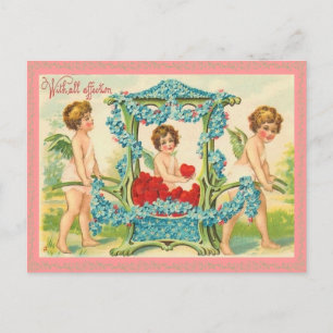 Vieja tarjeta de San Valentín de moda