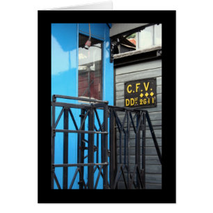 Vieja tarjeta de vagón azul Le Mastrou