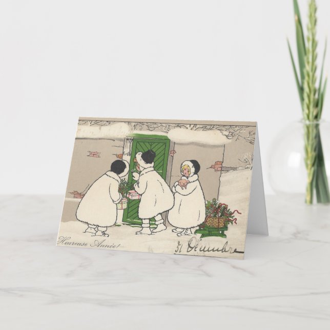 Vieja tarjeta en blanco para Chicas de regalo fran (Anverso)