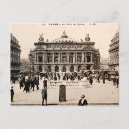 Vieja tarjeta postal de París, la ópera