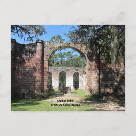 Vieja tarjeta postal de ruinas Sheldon