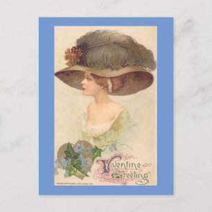 Vieja tarjeta postal de San Valentín victoriana