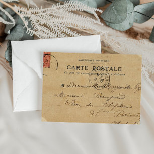 Vieja tarjeta postal francesa antigua