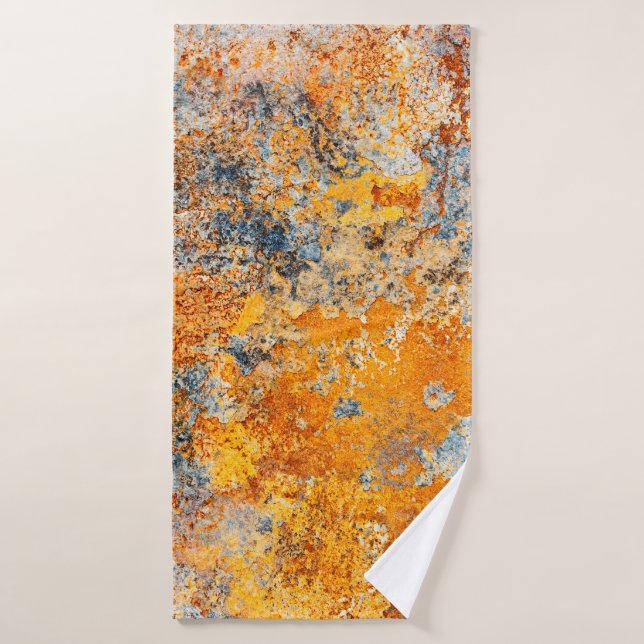 Vieja textura de óxido. Borde del fondo metalizado (Toalla de baño)