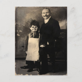 Vieja y espeluznante postal de Dummy Ventriloquist