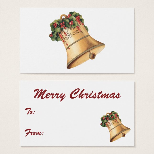 Viejas campanas de oro navideñas, saludos de tempo (Anverso y reverso)