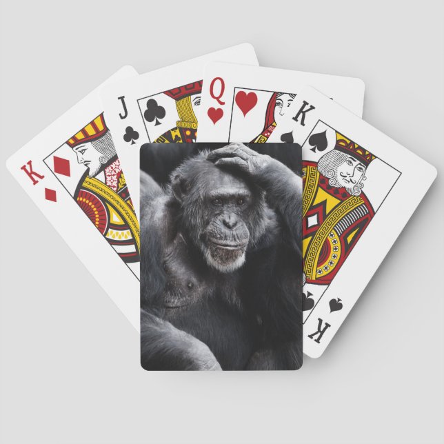 Viejas cartas de juego chimpancés (Reverso)
