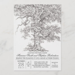 Viejas invitaciones a bodas rústicas de robles ant