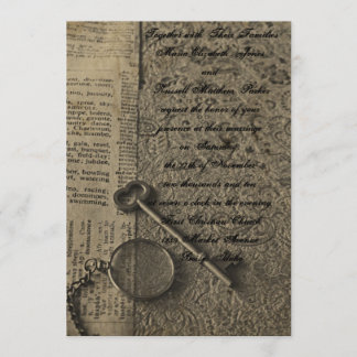 Viejas invitaciones a la boda de Steampunk