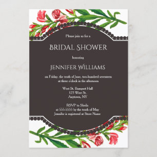 Viejas invitaciones a la ducha con flores