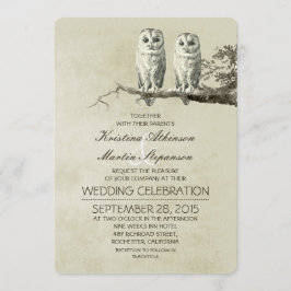 Viejas invitaciones de boda rústicas con pareja OW