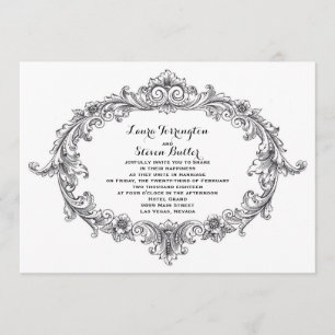 Viejas invitaciones de desplazamiento en blanco y